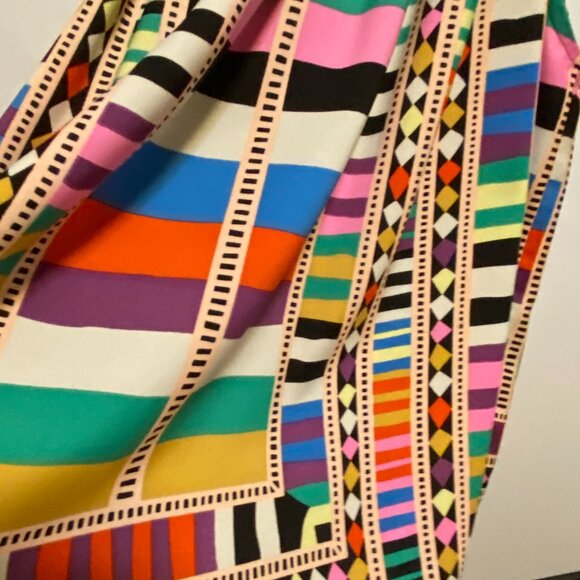 Designer Super Colorful African-Vibe Print Silk Tank with Spagetti Strap - Picture 4 of 16